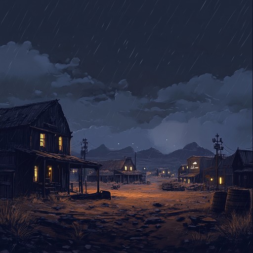 Imagine a lone cowboy wandering through a desolate ghost town at dusk, with the wind howling and shadows dancing. This eerie country track blends traditional country guitar twangs with ambient, haunting synthesizer textures to create a spine chilling, atmospheric soundscape that captures the unsettling quiet of a forgotten era. Perfect for a mysterious adventure or a spooky thematic backdrop.