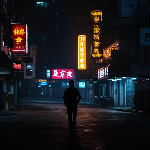 An atmospheric instrumental piece blending smooth saxophone melodies with ambient trip hop elements, painting a sonic picture of a lone soul wandering through the city's neon lit streets, capturing the yearning and loneliness amidst the urban backdrop.