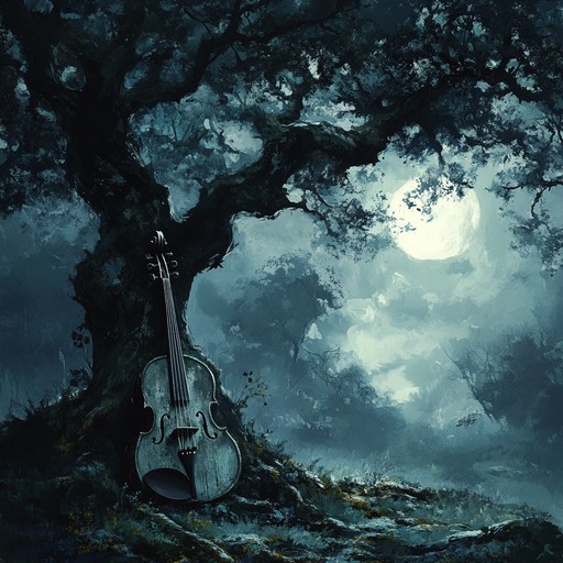 An instrumental piece where the fiddle sings a melancholic melody under the canopy of old, twisted trees. The music paints a picture of a forgotten path shrouded in mist, with each note hinting at ancient secrets and lingering spirits. It captures the essence of solitude and the unsettling beauty of the wilderness at night.