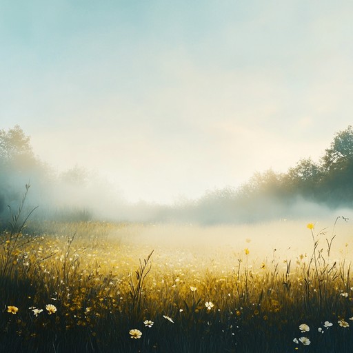 A serene composition, capturing the gentle serenity of dawn. The delicate melodies of the piano intertwine with soft orchestral layers, creating a soundscape that evokes the peacefulness of early morning meadows, enveloping listeners in pure tranquility and calm.