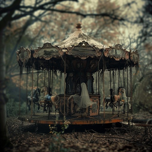 An eerie track featuring whispering voices of children combined with a haunting music box melody, evoking the unsettling feeling of an abandoned playground with echoes of sinister past.