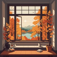 reflecting on a serene autumn day