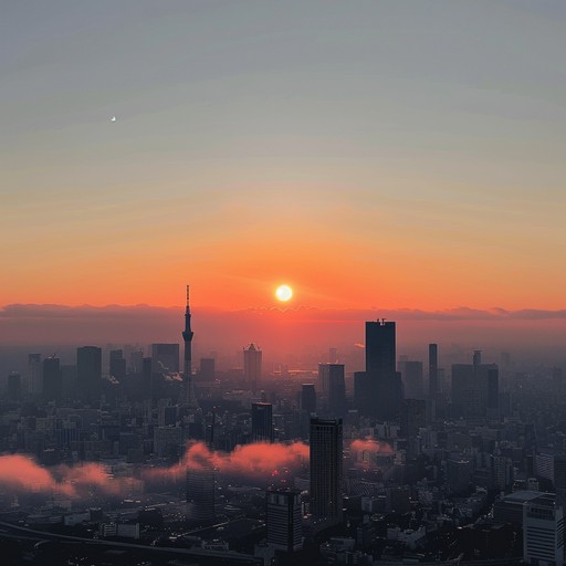 Imagine the sun rising over the bustling city of tokyo, its light reflecting off towering skyscrapers with a blend of traditional japanese melodies and modern jpop rhythms, creating a vibrant, energizing start to the day