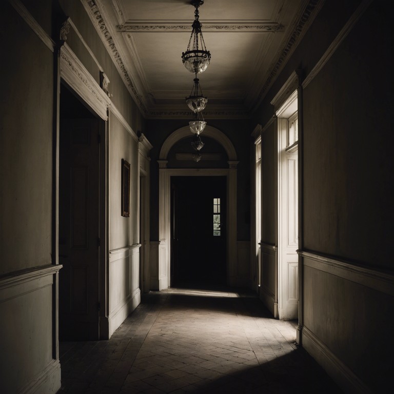 This track features a haunting, meandering melody that seems to creep through the shadows of an abandoned mansion, growing louder and then fading away. The evocative use of dissonance and minor keys stirs an unnerving feeling of being watched. An occasional burst of eerie high notes adds to the suspense and the feeling of isolation and dread that fills the empty halls