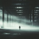 an eerie techno track echoing through empty industrial spaces.