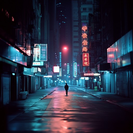 This instrumental synthpop track combines mellow synthesizer melodies with soft electronic beats to create a contemplative atmosphere, evoking feelings of solitude and reflection amidst the vibrant lights of the city at night.