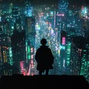 ambient synth journey through lonely streets of cyberpunk city