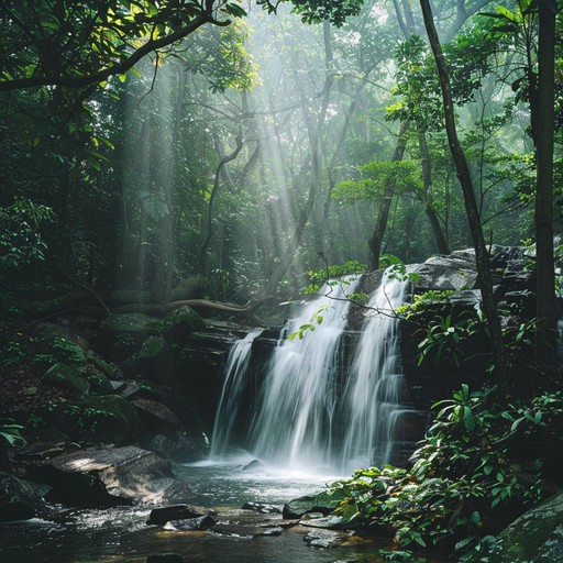 Immerse in a serene musical journey through an enchanted forest where gentle melodies blend seamlessly with the sound of cascading waterfalls. Emphasizing a calm and introspective atmosphere, the piece brings together the unique tones of nature and sophisticated instrumentation for a peaceful experience.