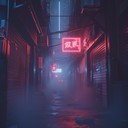 abstract urban nighttime soundscape with mysterious, dark vibes.