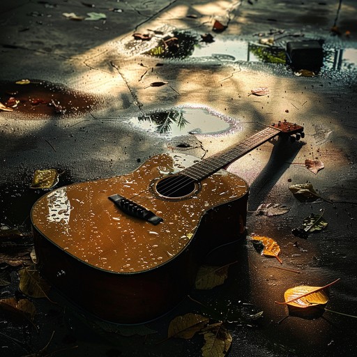 A tranquil instrumental track featuring a grunge guitar that weaves a calm and serene melody reminiscent of a rainy autumn day. This piece blends the rawness of grunge with a soothing undertone, creating a reflective and peaceful atmosphere.