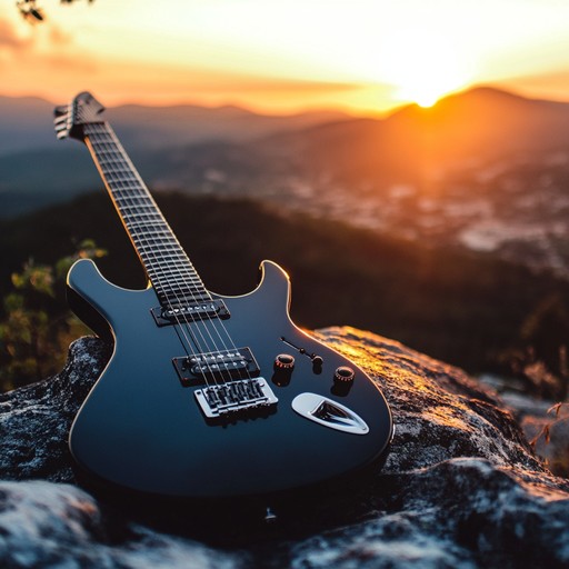 This instrumental piece weaves serene guitar melodies into a relaxing hard rock framework, evoking the tranquil beauty of a mountain sunset with a mellow, reflective vibe.