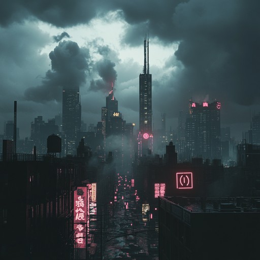 A powerful instrumental hip hop track combining deep bass, eerie synths, and pounding drums to evoke the unsettling atmosphere of a city after dark, filled with unseen dangers.