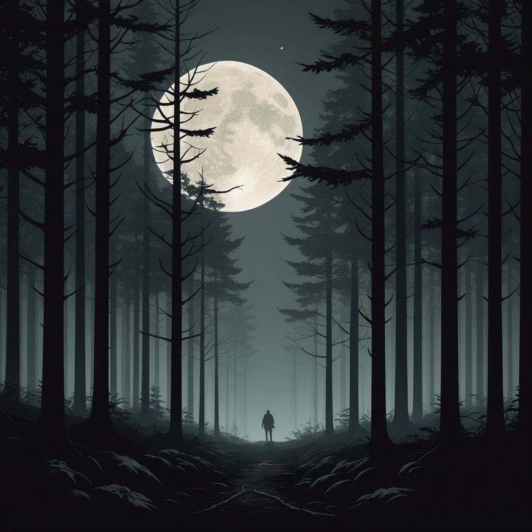 Imagine a scene from a dark, whimsical adventure where shadows play tricks under the moonlight with an unsettling yet curious vibe. This track paints this mysterious world using melodic twists and eerie soundscapes to accompany late night wanderings in an enchanted forest.