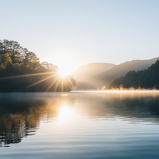 This composition captures the serene and uplifting moment of sunrise, mirrored on the still surface of a peaceful lake. Using minimalist piano sequences that build slowly, the piece pulls the listener into a state of reflective calm, ultimately leaving them refreshed and hopeful as the music crescendos into a representation of sunlight scattering across the water.