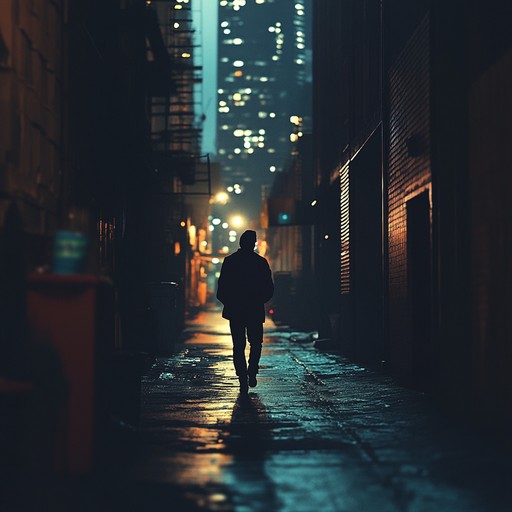 A deeply introspective composition featuring melancholic piano and dark rhythms, painting a picture of the lonely, quiet, and brooding urban nightlife.