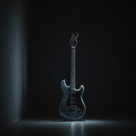 glam guitar reflects somber moods in darkness