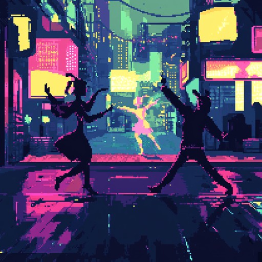 An energetic instrumental edm song featuring chiptune sounds and playful synth melodies, creating a nostalgic yet modern dance track full of excitement.