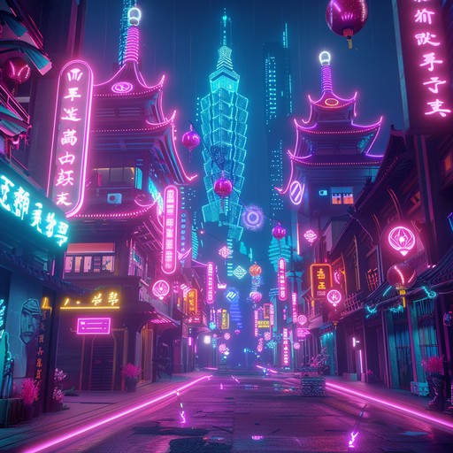 A mesmerizing combination of futuristic synths and ethereal melodies, creating an immersive spiritual journey through the neon lit landscapes of a cyberpunk future. Perfect for evoking a sense of transcendence and otherworldly connection in the bustling cityscape.