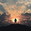 triumphant melody mixing traditional and futuristic military sounds.