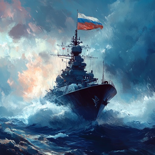 A stirring instrumental capturing russian navy's essence through bold brass and commanding percussion. Perfect for heroic and adventurous undertakings.