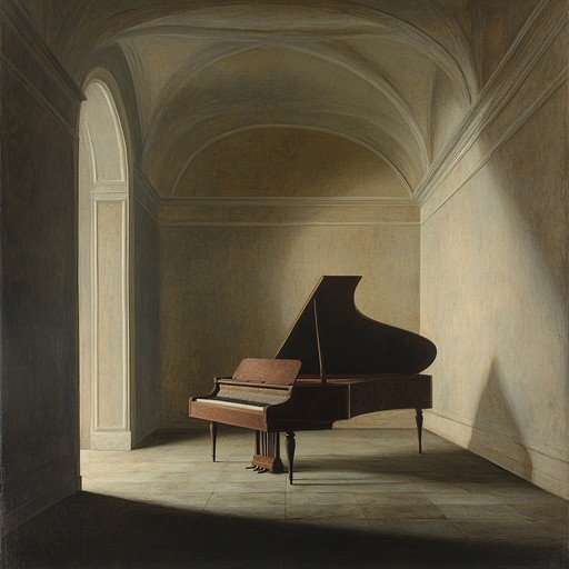 An instrumental piece that captures the reflective and solemn tones of the baroque era, featuring the harpsichord. This piece evokes nostalgia and a quiet melancholy, weaving delicate and intricate melodies that bring forth images of moonlit nightscapes and solitary contemplations. The interplay between the harpsichord and subtle strings adds depth and complexity, making it a truly emotional and elegant listening experience.