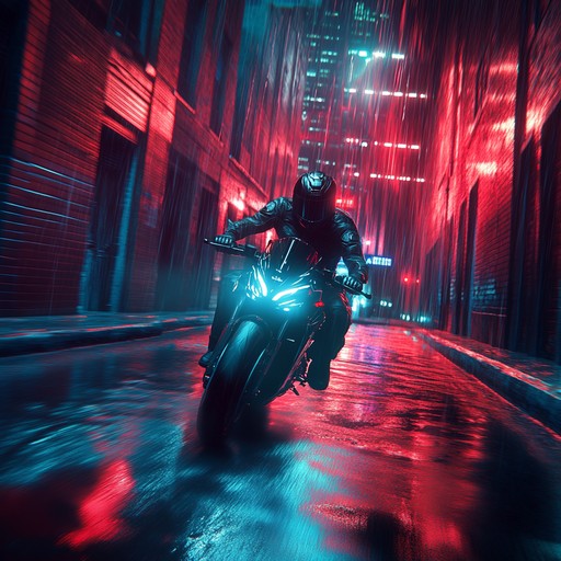 Embark on a high speed, neon drenched chase with vibrant, energetic beats that pulse through a futuristic urban jungle. This track's electrifying synthesizers and relentless rhythms set a high intensity atmosphere perfect for thrilling action scenes in a cyberpunk setting.