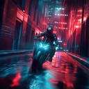 vibrant, energetic beat for a futuristic cyberpunk odyssey