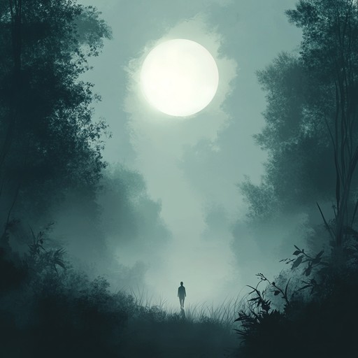 A haunting instrumental piece that blends ethereal melodies with dark, atmospheric tones, invoking the feeling of wandering through a shadowy, fog laden forest at night.