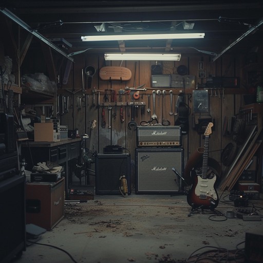 Imagine a solitary day in a simple, dimly lit garage. The gentle hum of an electric guitar reverberates through the space, evoking feelings of nostalgia and introspection. It's a moment to pause, reflect, and let your thoughts wander. This instrumental track blends raw garage elements with contemplative tones, creating a serene yet slightly edgy atmosphere perfect for introspective moods.