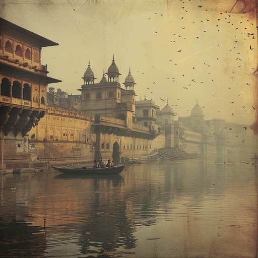 Immerse in the spiritual city of varanasi, where the essence of ancient hindustani music blends with the sacred chants and rhythmic tabla. This piece embodies the soulful journey along the ghats, infused with sitar melodies and subtle tanpura drone.