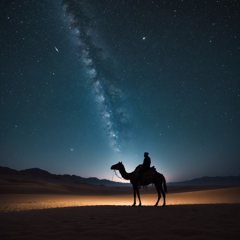 Transport your senses to a mystic desert under a constellation filled sky where the serene tones of the oud articulate stories of ancient lands. Ethereal melodies float across the sands, evoking a serene yet profound connection to timeless middle eastern landscapes.