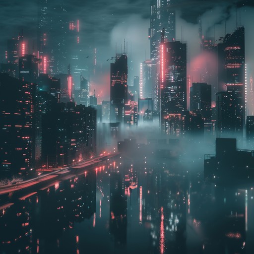 Embrace the neon lit chaos of an industrial city night, with pulsing techno beats driving through gritty soundscapes and mechanical rhythms, creating a thrilling auditory experience.