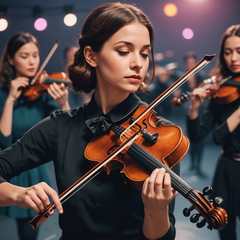 Imagine stepping into a lavishly decorated ballroom where shimmering chandeliers cast a golden glow and a quartet of violins sets the stage for an evening of refined dance and elegance.