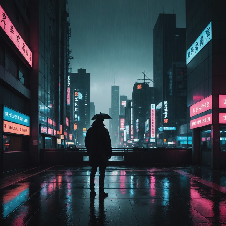 This track evokes the serene yet melancholic atmosphere of a lonely evening stroll through tokyo. The music portrays the contrasting feelings of isolation amidst a bustling cityscape, using minimalistic melodies to underscore the emotional depth and complexity of solitude.