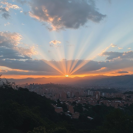 A soothing instrumental piece featuring a gentle guitar melody, inspired by the warm hues of a medellín sunset, blending traditional latin rhythms with a peaceful undertone. Perfect for unwinding and calming the mind, this track immerses the listener in a tranquil, sunlit atmosphere.