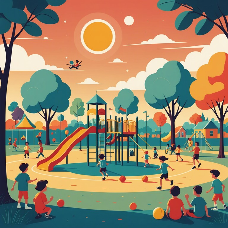 This instrumental track captures the essence of a sunny day at the playground, filled with laughter and the sounds of children at play. The music is designed to uplift and bring a smile to both kids and parents alike, incorporating playful rhythms and cheerful harmonies.