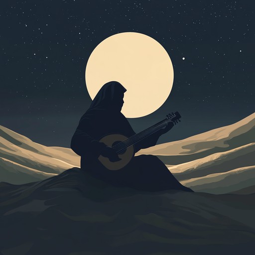 An enchanting instrumental piece blending traditional middle eastern melodies with modern arrangements, evoking the sensual and mysterious atmosphere of moonlit nights in the desert.