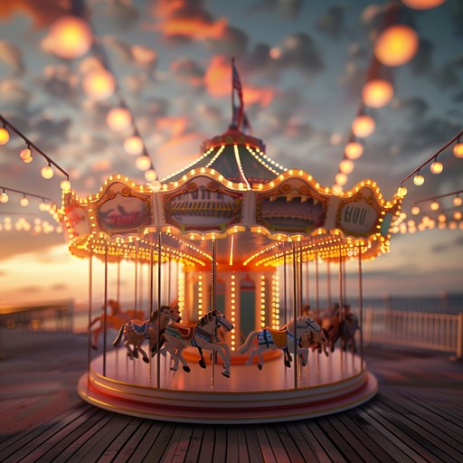 Delve into a soothing journey through a tranquil carnival. This melody captures the peaceful essence of a slow moving carousel turning under the warm sunset, complete with gentle rhythms and calming harmonies. Ideal for relaxing and reflective moments, blending nostalgia with joy