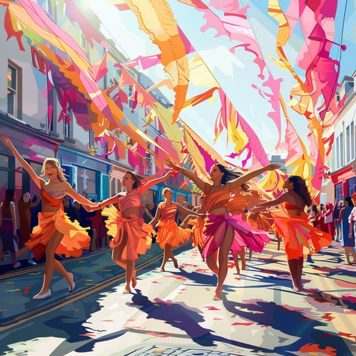 This piece features lively percussion, rhythmic guitar, and vibrant horns, capturing the essence of a sunlit celebration in a latin american fiesta. The composition is designed to evoke feelings of joy, energy, and community spirit, creating an inspiring and danceable atmosphere. Highlighting the dynamic interplay of instruments and infectious patterns, it brings spontaneous movement and smiles to anyone who listens.