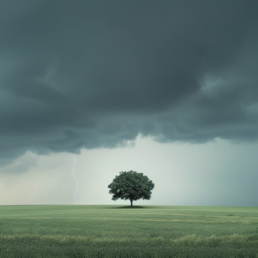 Envision a song that captures the essence of a thunderstorm's duality: fierce yet calming. Powerful electric guitar riffs merge with soft, acoustic sections, crafting a dynamic piece brimming with both intensity and serenity, akin to nature's raw power mixed with a gentle rain.