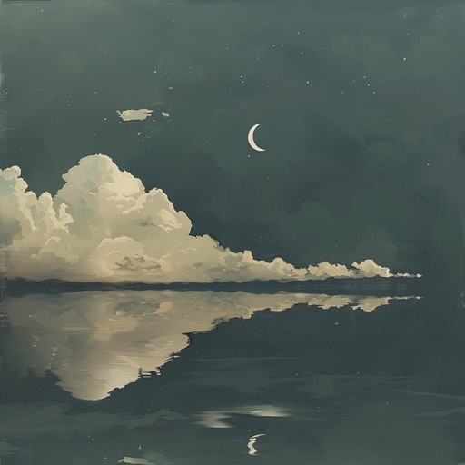 Let the ethereal synth tones and gentle vocal whispers transport you to a celestial night, where the soft beats and nostalgic melodies evoke a tranquil and whimsical atmosphere.