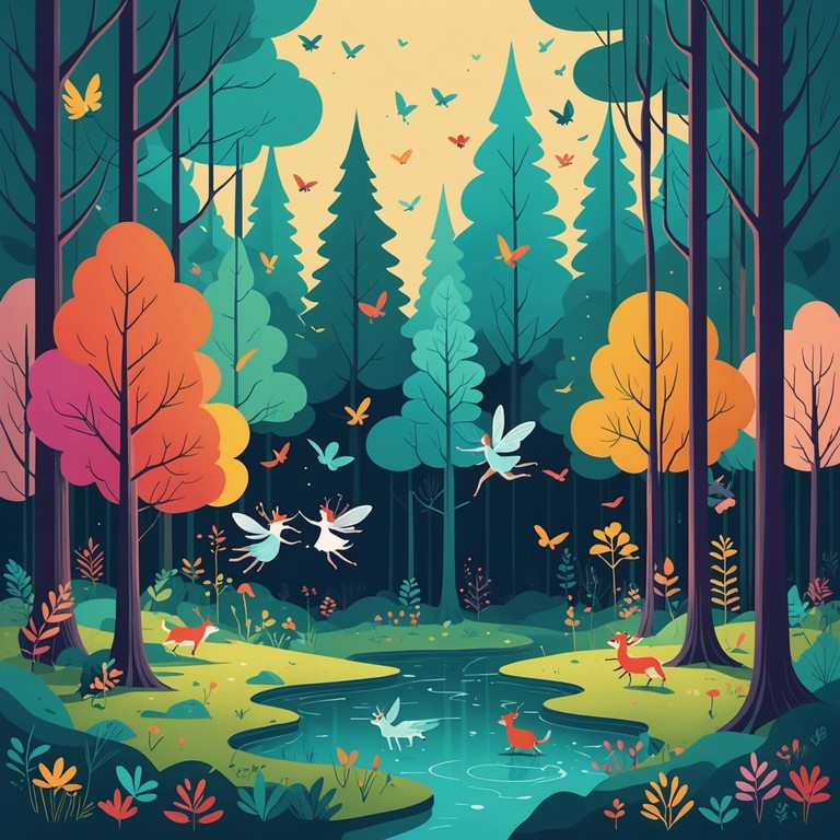 This composition blends the earthy tones of freak folk with playful melodies, creating an enchanting auditory journey through an imaginary woodland. The music evokes images of dancing leaves and mischievous forest sprites.