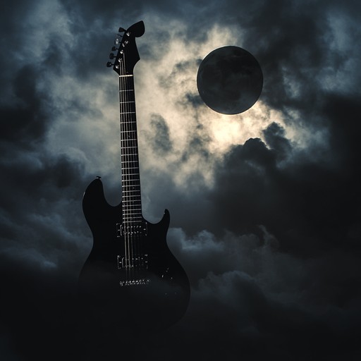 An intense instrumental track featuring heavy guitar riffs, powerful drum beats, and dark atmospheric undertones, blending elements of hard rock and gothic styles to create a haunting and energetic soundscape.