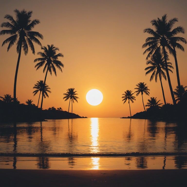 Imagine a soothing reggae tune complemented by the sound of calm waves, ideal for relaxation or a quiet evening by the seaside. The music carries a gentle rhythm, soft melodies, and a harmonious blend of traditional reggae sounds, perfect for unwinding.