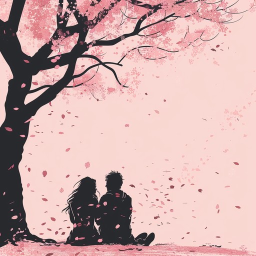 A serene instrumental track filled with gentle piano and string melodies, painting a picture of a tranquil spring day where cherry blossoms gently sway in the breeze. This piece reflects tender and warm emotions, perfect for heartwarming anime moments, bringing a sense of peace and nostalgia to the listener.