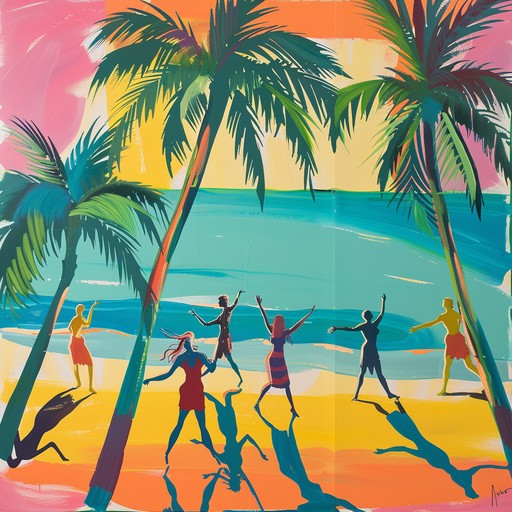 Imagine a sunny beach where palm trees sway to a lively rhythm, creating an energetic and playful atmosphere. This track is infused with vibrant melodies and rhythmic percussion, making it ideal for a carefree day under the sun. The song invites listeners on an adventure, encouraging them to dance and enjoy the vibrant colors and sounds of a tropical paradise.