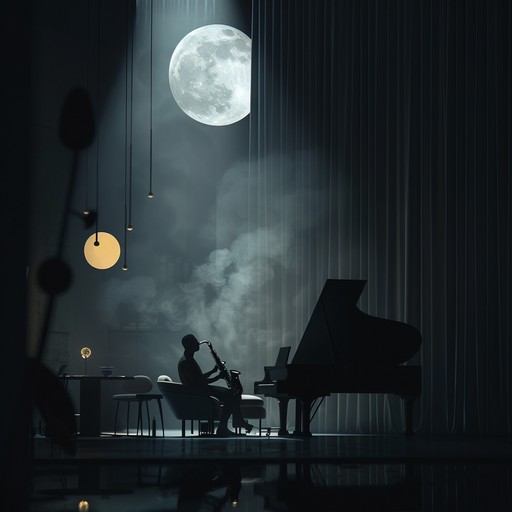 A smooth saxophone leads this captivating piece, warmly blended with lush piano chords and subtle percussions, evoking tender reflections and dreamy aspirations. The night air carries the soft, sultry tones reminiscent of a bygone era's torch lounge, perfect for a reflective yet uplifting evening under the stars.