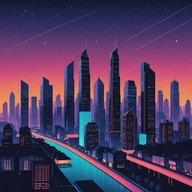 pulsing neon, dark futuristic landscapes