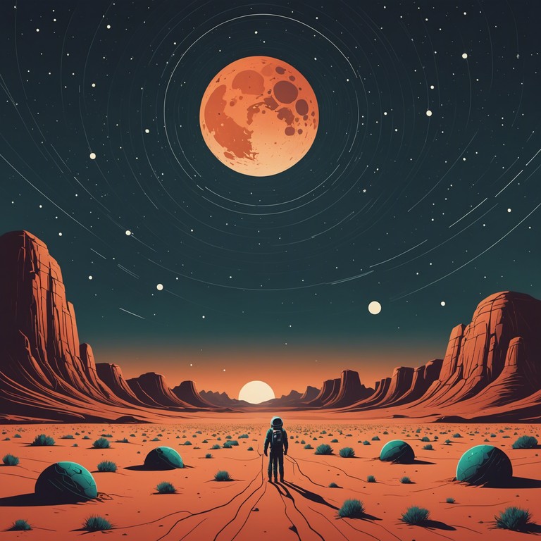 This track is an odyssey, merging the soulful depths of blues rock with head spinning psychedelic twists to craft a surreal soundscape that feels like floating through the martian skies. Shimmering guitar riffs and heavy, pounding rhythms form the backbone, evoking a sense of otherworldly travel and introspective journeys. The song gradually builds from a smooth, melodic hum into a whirlwind of echoing sounds that mimic the vastness of space and the mystery of the red planet.