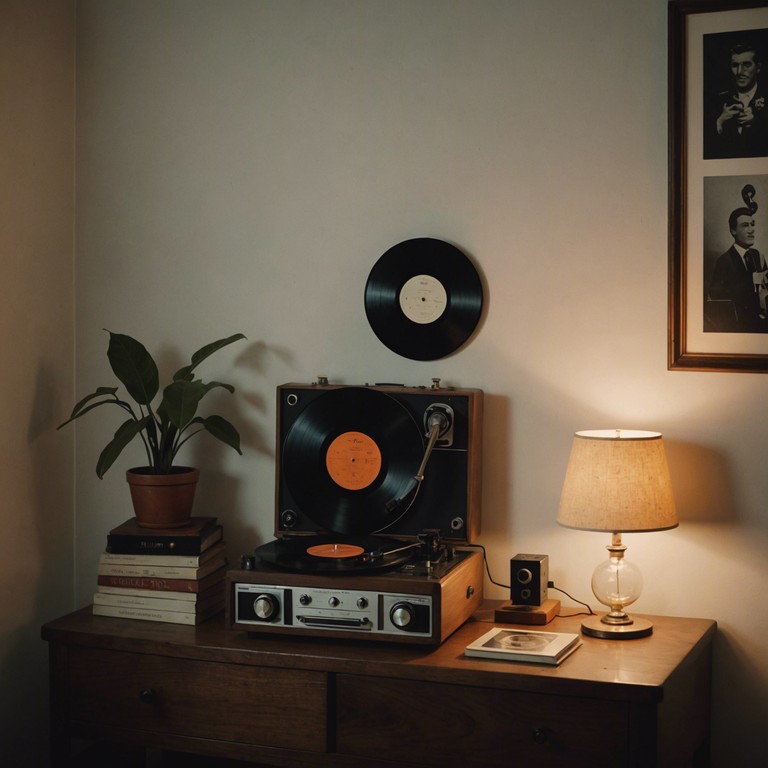 This track evokes the warm, crackling sound of an old vinyl record playing in a cozy room, filled with memories of a simpler time. The music is a rich blend of classical strings and subtle jazz influences, capturing the essence of an era gone but not forgotten.